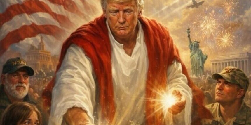 Ο-Τραμπ-εμφανίστηκε-ως-Ιησούς-–-Μετά-την-επίθεση-στον-Πάπα-πόσταρε-εικόνα-που-τον-εμφανίζει-ως-Μεσσία