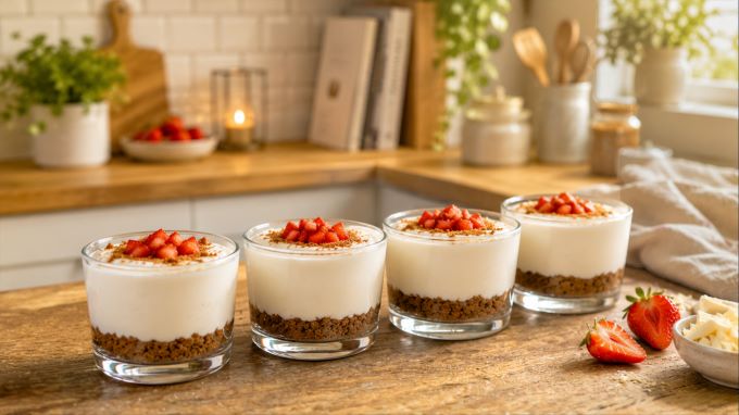 Δροσερό-cheesecake-στο-ποτήρι-με-υλικό-έκπληξη!