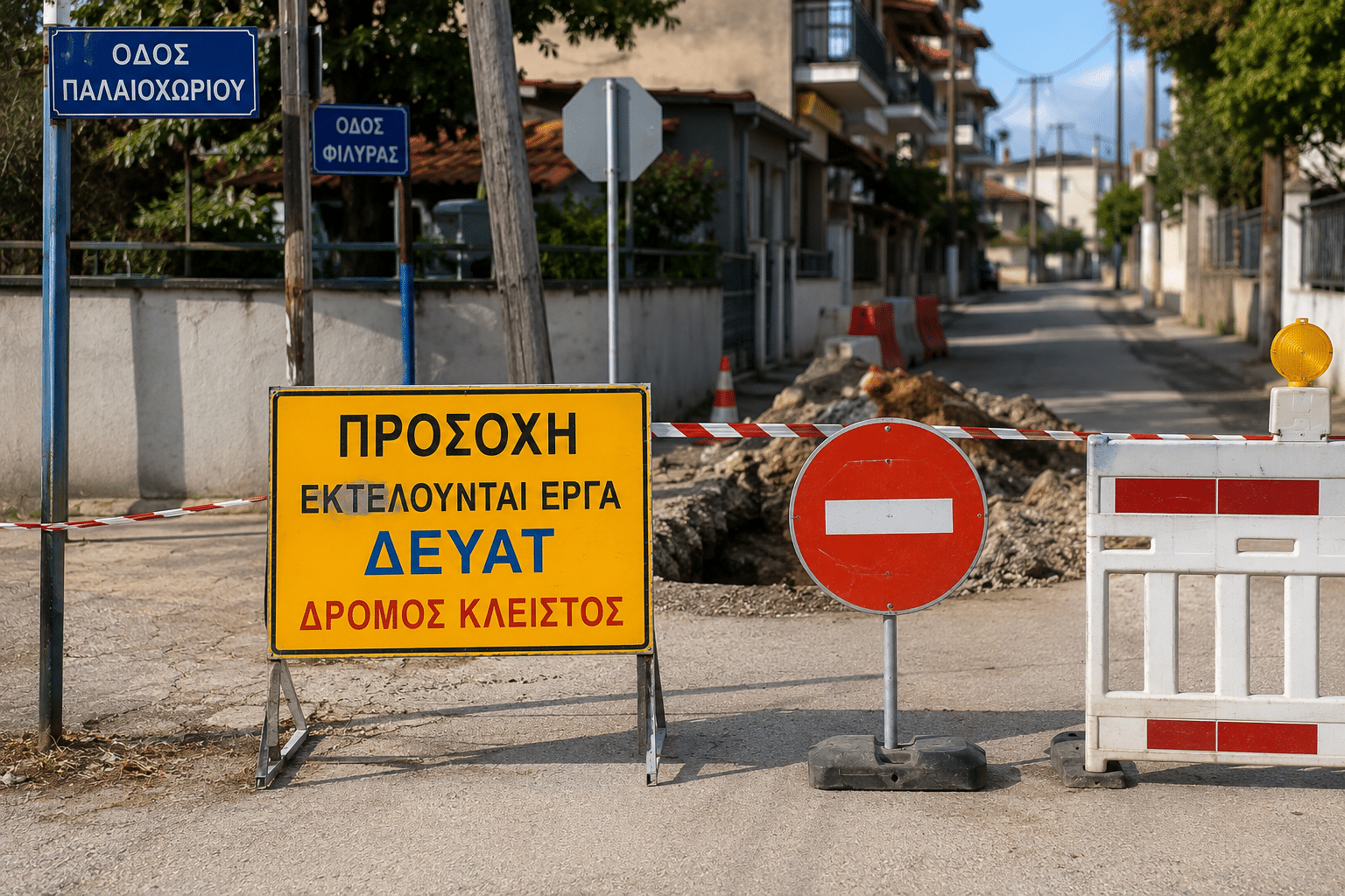 Τρίκαλα:-Κλείνουν-Παλαιοχωρίου-και-Φιλύρας-για-έργα-της-ΔΕΥΑΤ